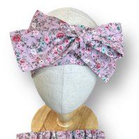 Baby Accessories Headband, headwrap displayed on a mannequin in Dusty Mauve Floral