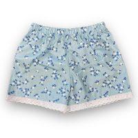 SIZE 2 Blue Daisy Cotton Lace Hem Shorts